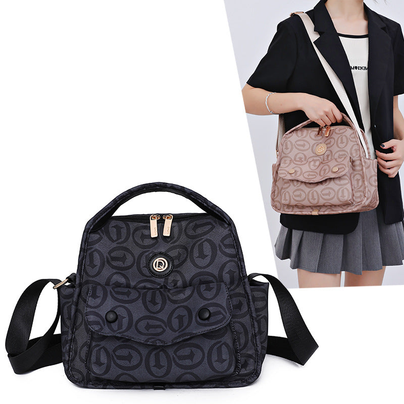 Women's Korean-Style Printed Oxford Cloth Crossbody Bag