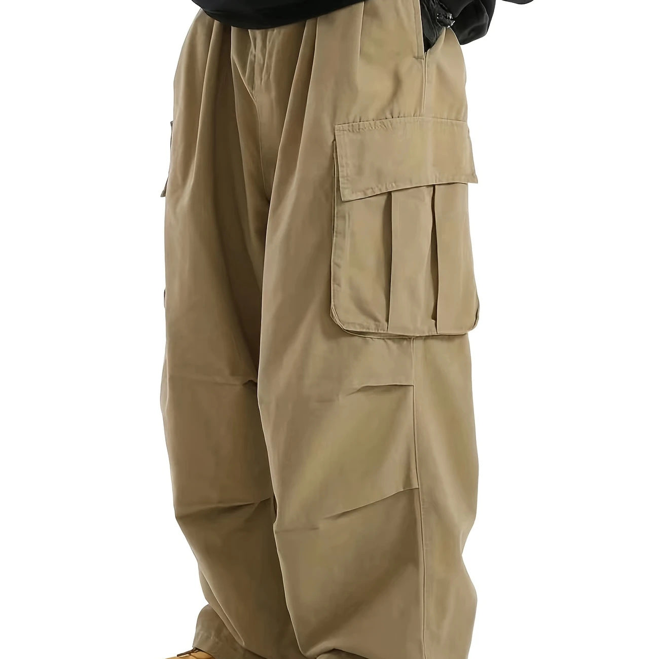 Men's light gray Loose Straight Jogger Pants Casual Wide Leg Trousers