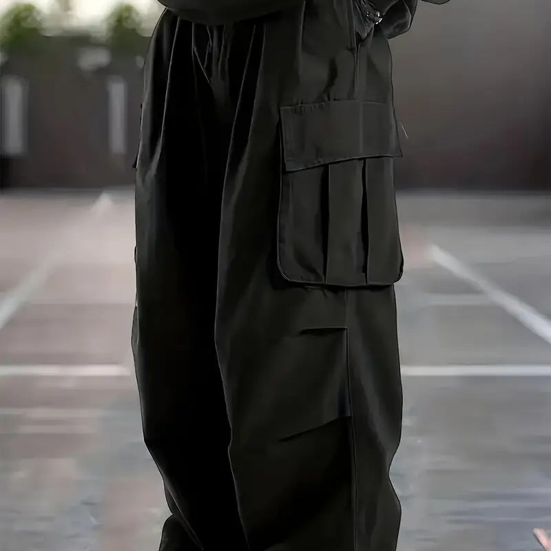 Men’s Loose Straight Jogger Pants Casual Wide Leg Trousers