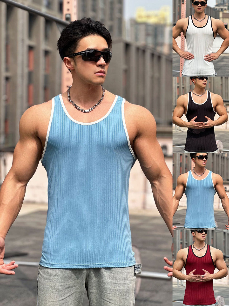 Men's Breathable Racerback Fitness Tank for Running & Gym