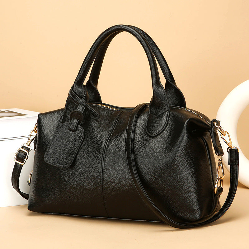 Women's New Autumn & Winter Large-Capacity PU Leather Boston Bag