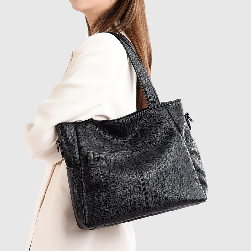 Solid Color Niche Shoulder Crossbody Work Bag