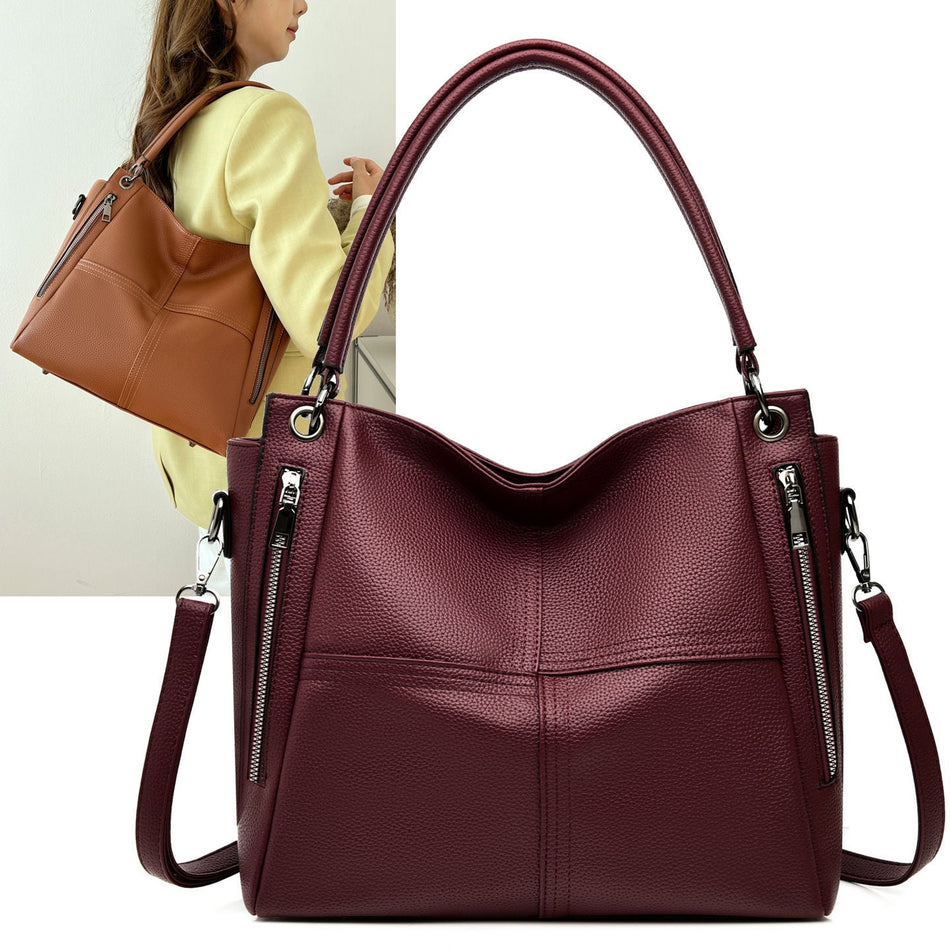 Retro Stitching Large Capacity Commuter Tote Bag