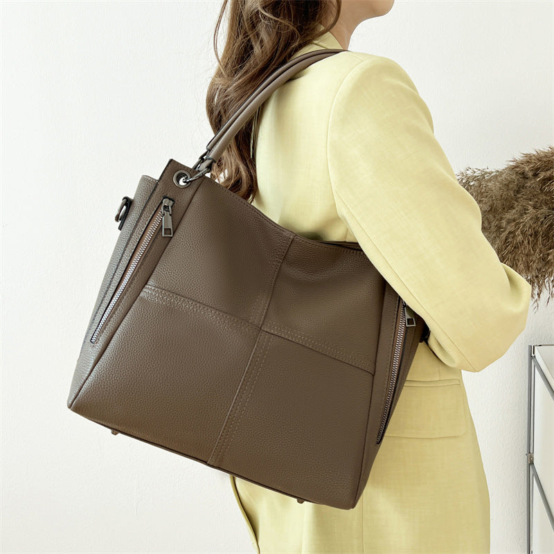 Retro Stitching Large Capacity Commuter Tote Bag