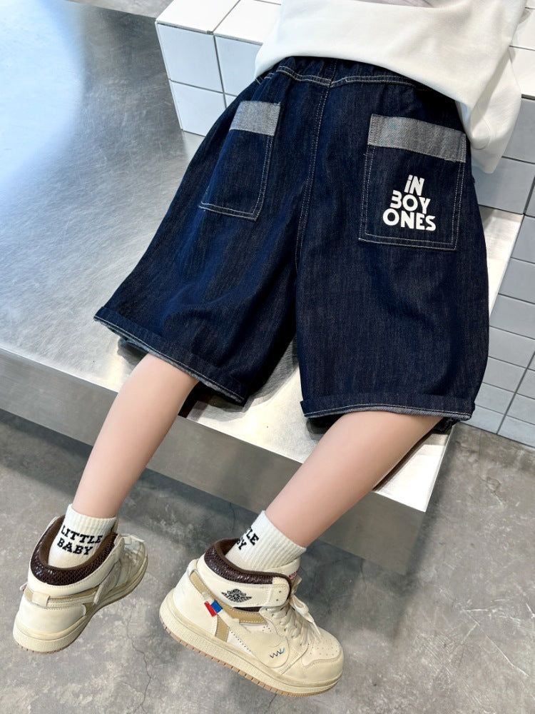 Boys’ Lightweight Denim Shorts Casual Straight Leg Summer Shorts