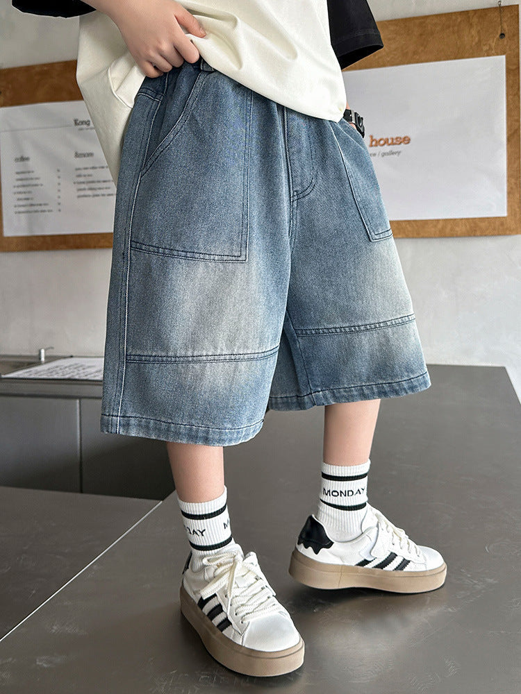 Boys’ Ripped Denim Shorts Lightweight Casual Summer Shorts