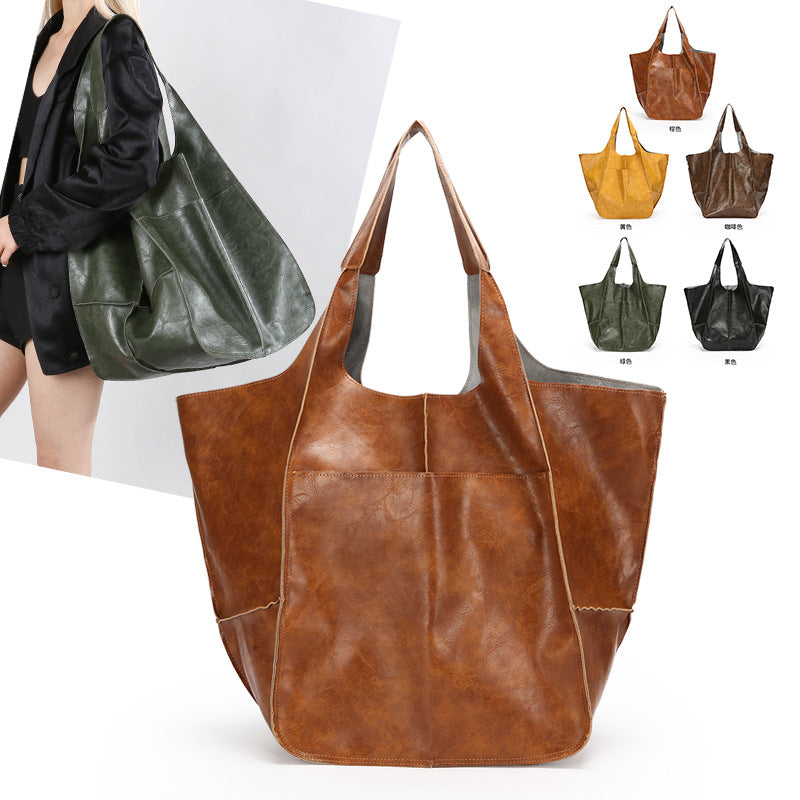 Retro Cross-Border Large Capacity Shoulder Tote Bag