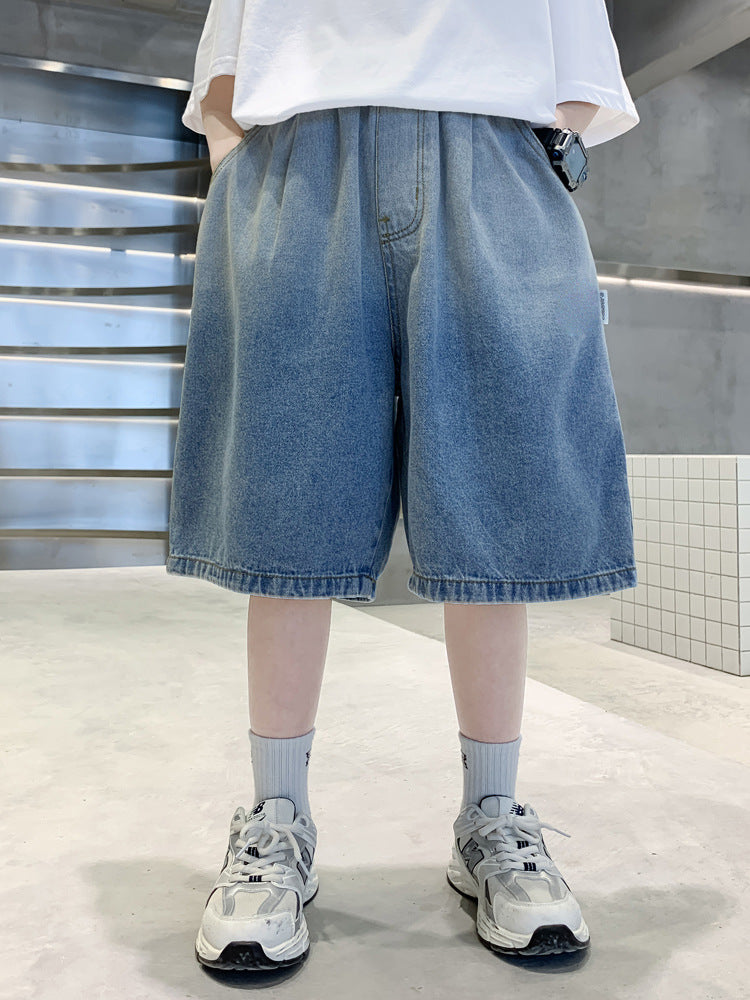 Boys’ Denim Shorts Lightweight Knee Length Summer Casual Wear