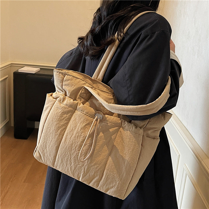 Japanese-Style Casual Cotton Commuter Shoulder Tote Bag
