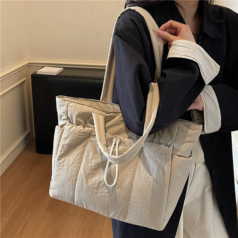 Japanese-Style Casual Cotton Commuter Shoulder Tote Bag