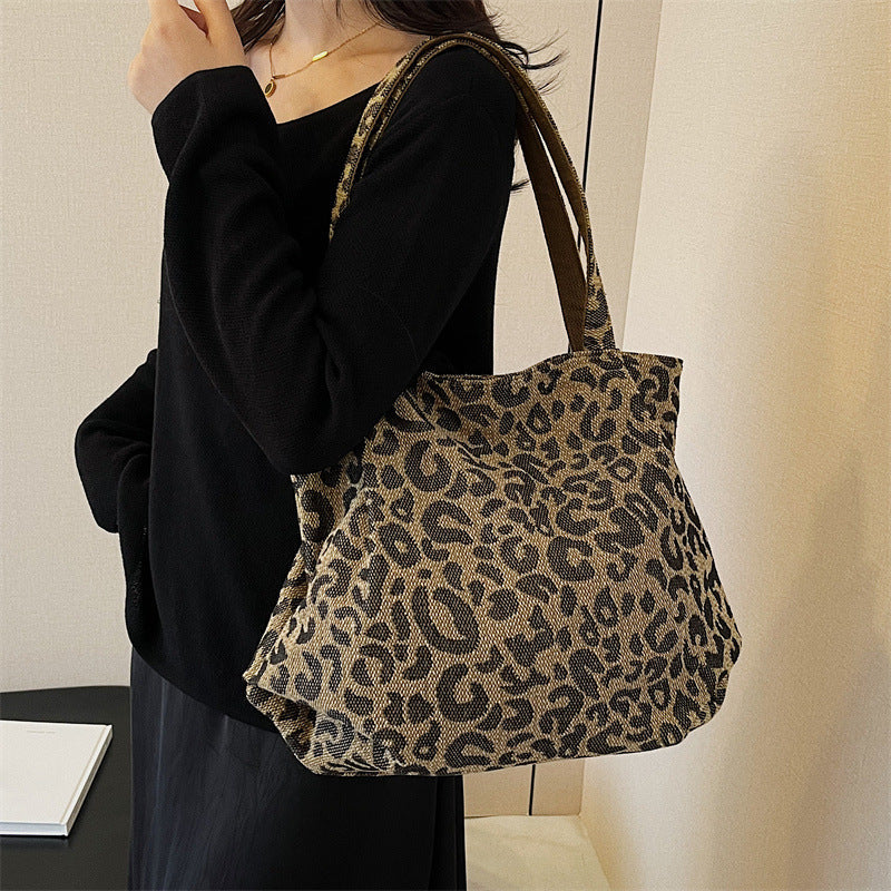 Korean Style Ins Fashion Leopard Print Crossbody Tote