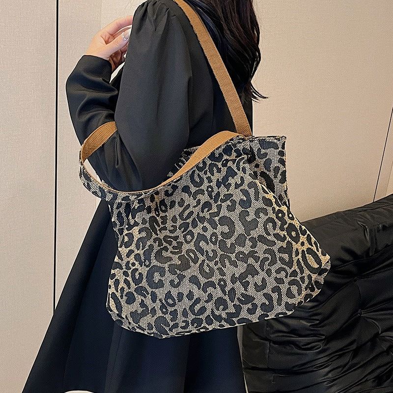 Korean Style Ins Fashion Leopard Print Crossbody Tote