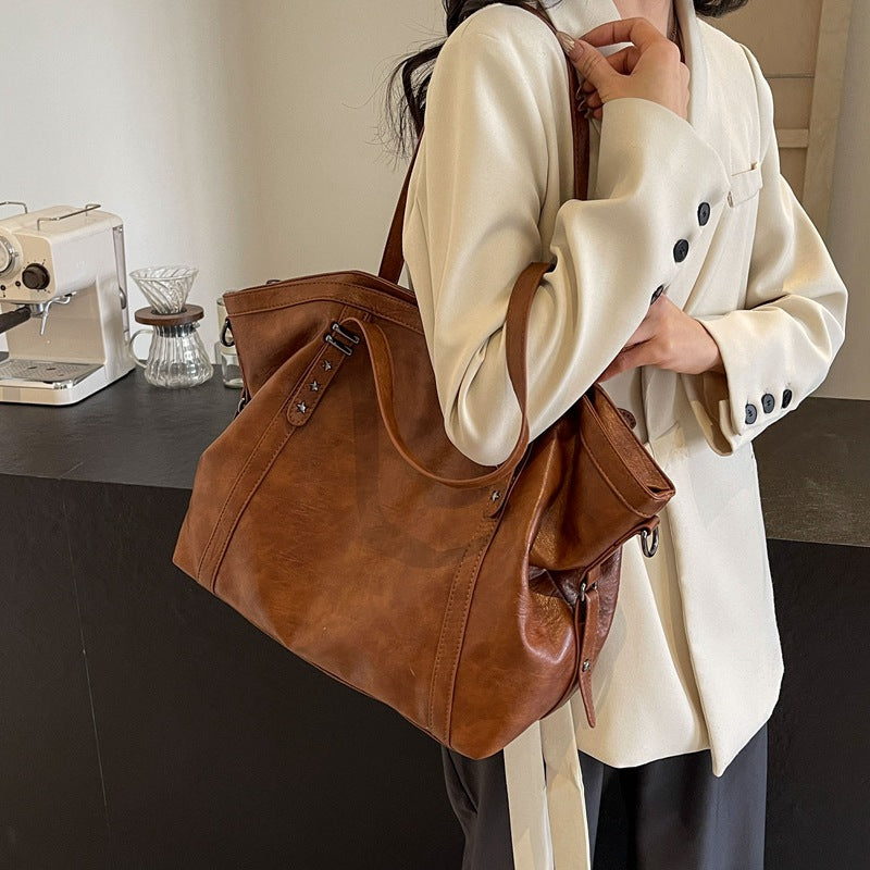 Retro Niche Design Large Capacity Crossbody Tote Bag