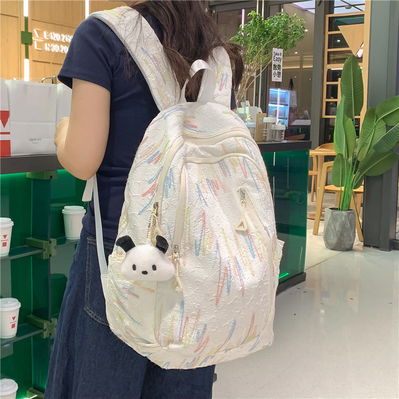 Japanese Style Simple Solid Color Nylon School Backpack