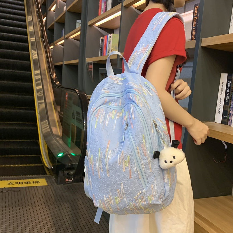 Japanese Style Simple Solid Color Nylon School Backpack