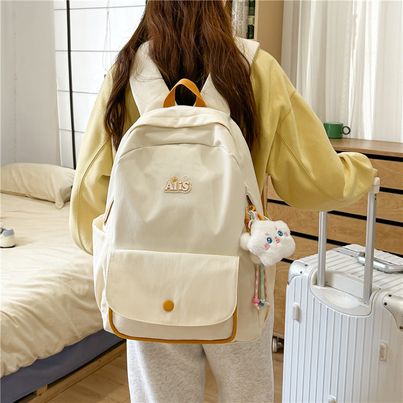 Korean Style Minimalist Large Capacity Campus School Backpack