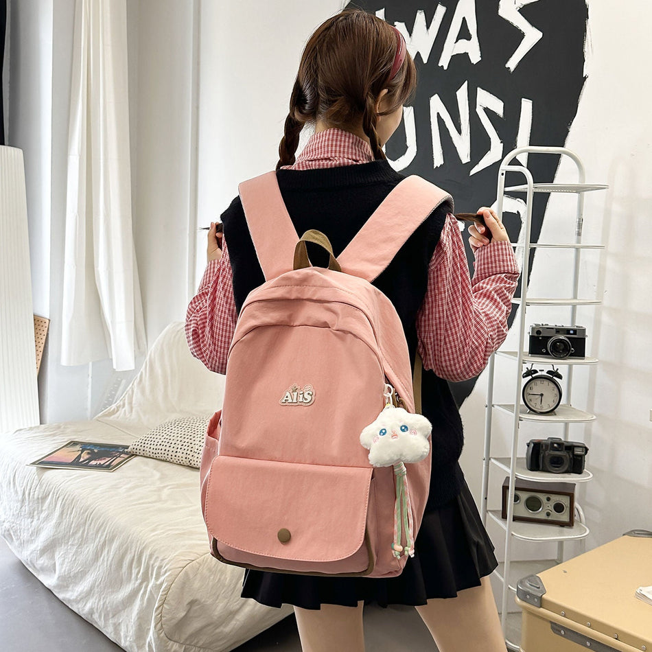 Korean Style Minimalist Large Capacity Campus School Backpack