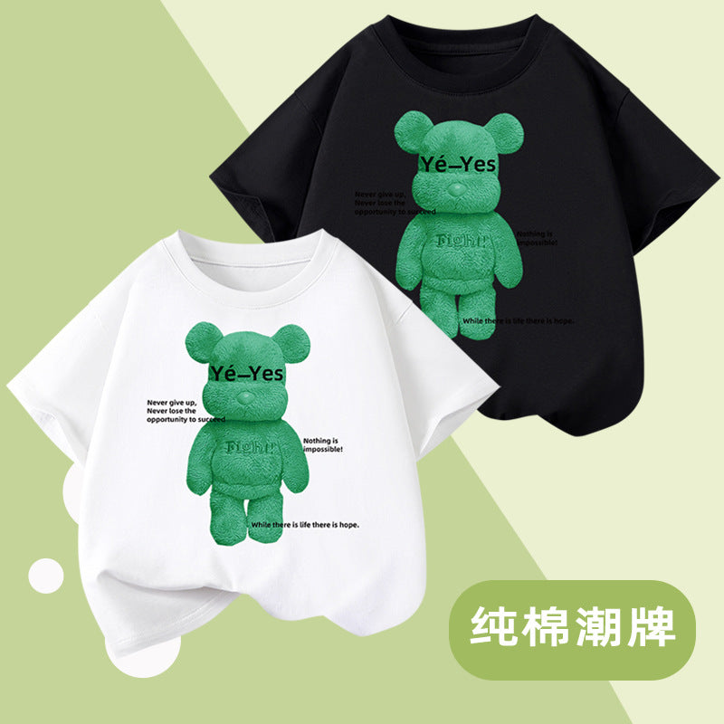 Kids’ Cotton Cartoon Short Sleeve T-Shirt Summer Casual Top