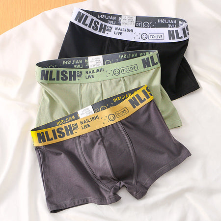 Dark gray Mens Cotton Boxer Shorts Breathable Mid Waist Nalix Sports Fit