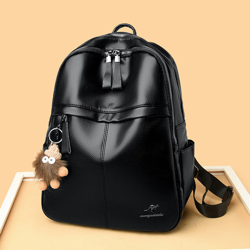 Women's Soft Leather PU Backpack Large Capacity Korean Style