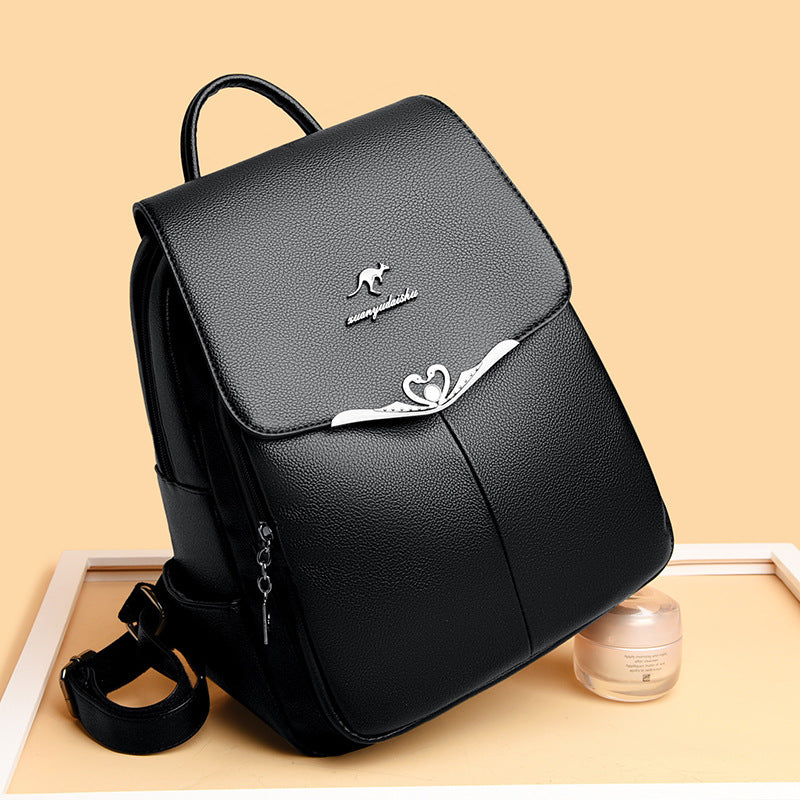 Women's PU Backpack Korean Style Large Capacity Casual Bag