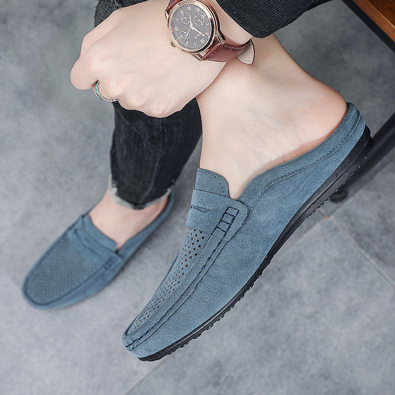 Mens Slip On Beanie Shoes Breathable Half Slippers Casual Loafers