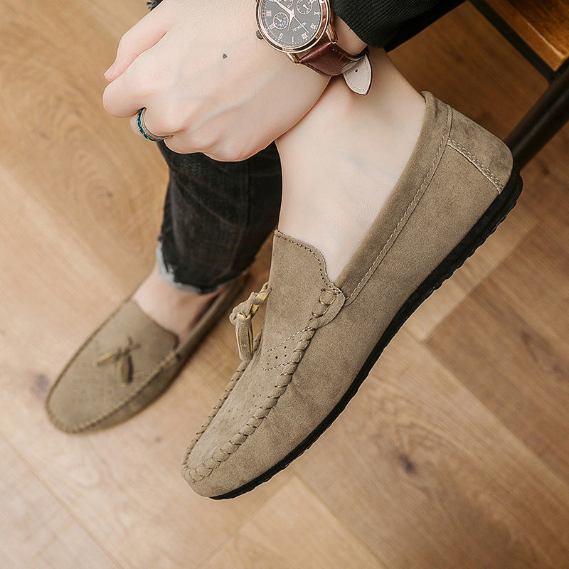 Mens Suede Tassel Slip On Loafers Casual Driving Low Top Shoes