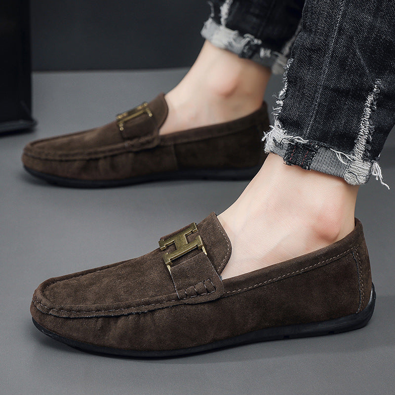 Mens PU Slip On Loafers Round Toe Casual Driving Shoes K071 Men