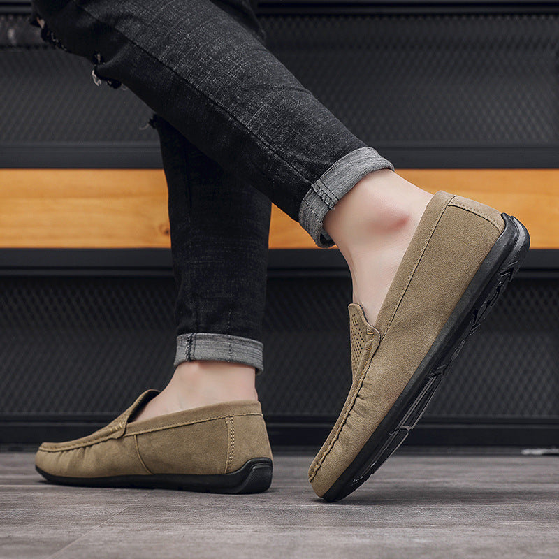 Mens Breathable Slip On Loafers Hollow Casual Low Top Shoes