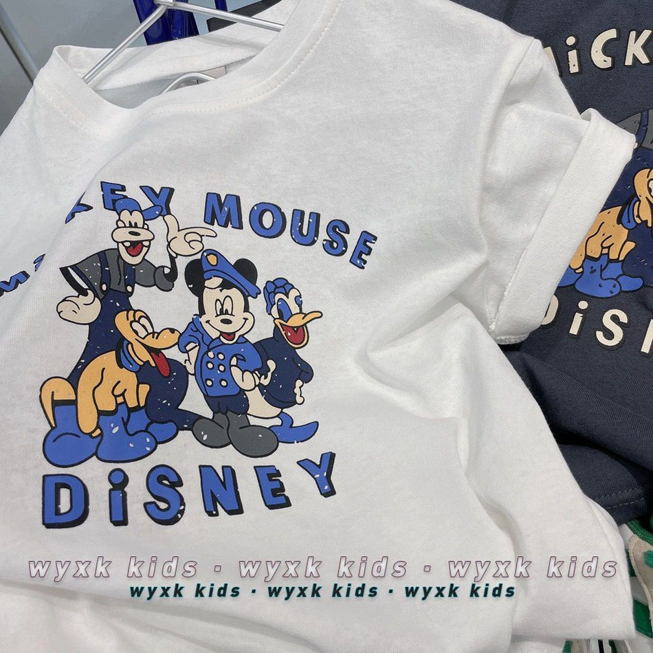 Pure Cotton Cartoon Mickey Print Short Sleeve Kids T-Shirt