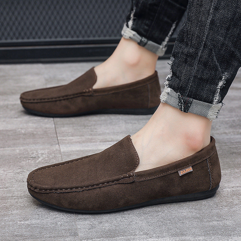 Mens Slip On PU Loafers Breathable Casual Driving Flat Shoes