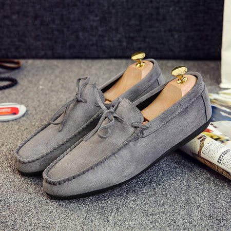 Black Mens Frosted Suede Slip On Beanie Shoes Casual Korean Style Sneakers