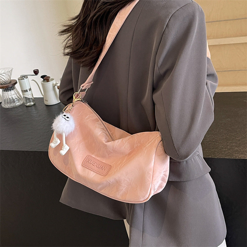 Women's Boston Baguette Shoulder Bag Wide Strap Crossbody