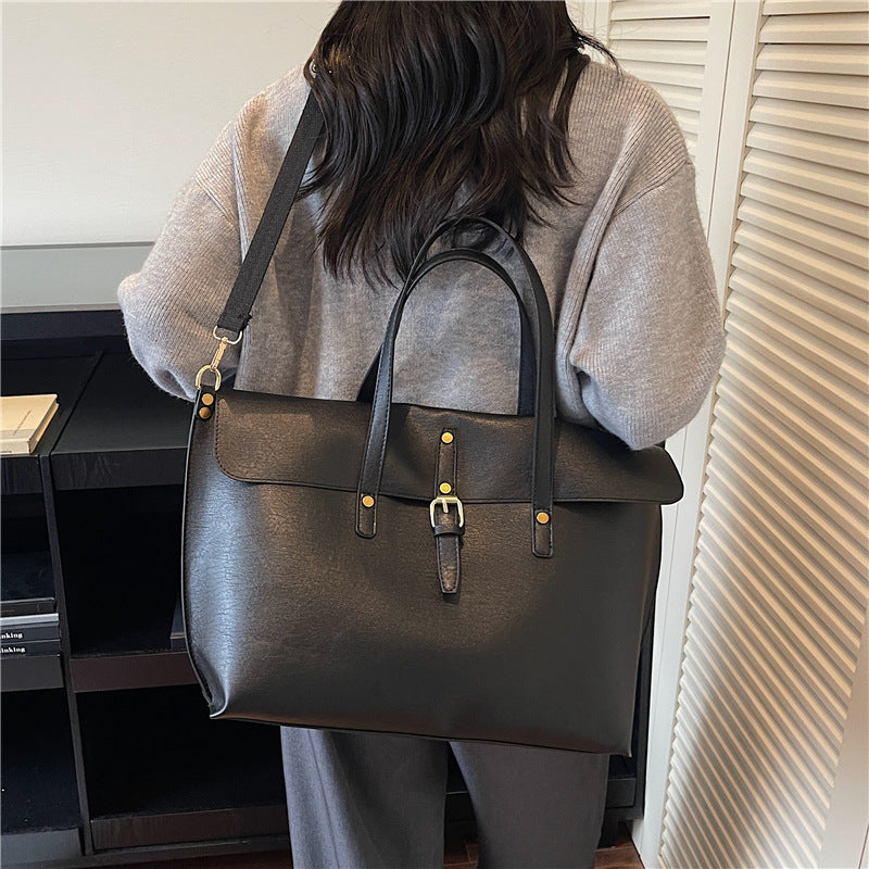 Women's PU Soft Leather Korean Style Large Capacity Handbag