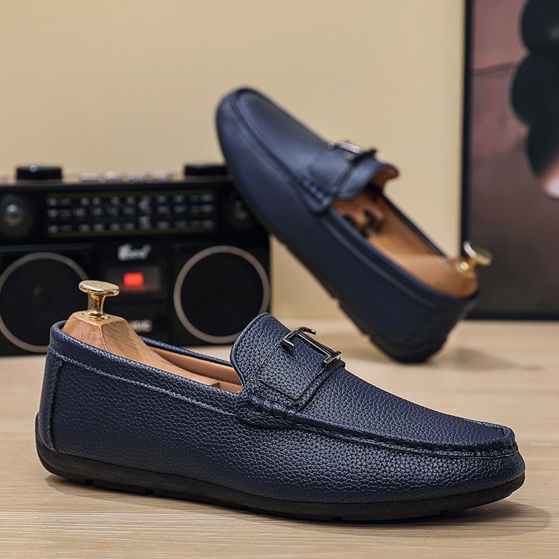 Blue Mens Soft Sole Slip On Loafers Casual Driving Shoes