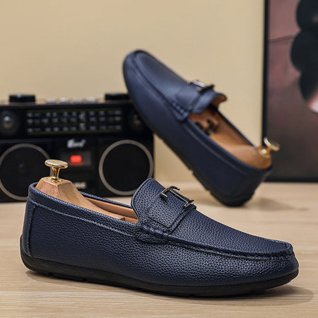 Blue Mens Soft Sole Slip On Loafers Casual Driving Shoes