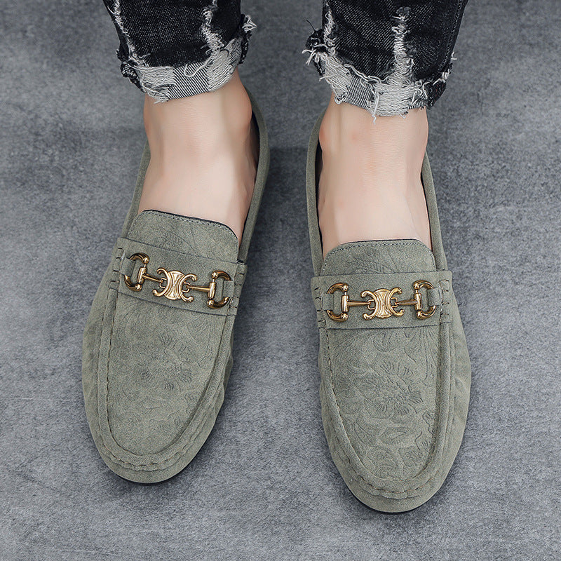 Mens Suede Slip On Loafers Casual European Style Shoes K069