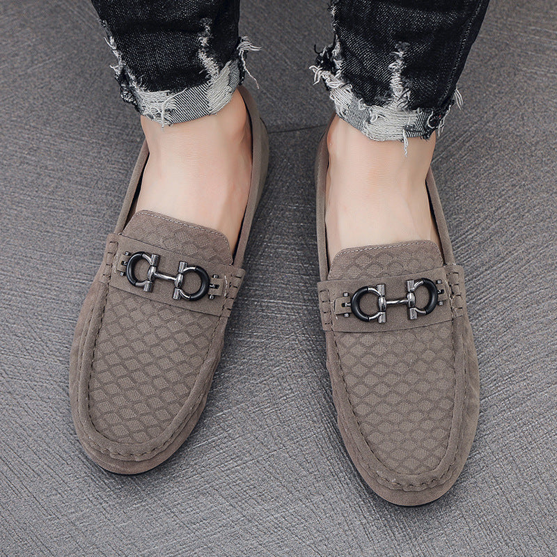 Mens Slip On Loafers Casual Suede Driving Shoes Round Toe K067