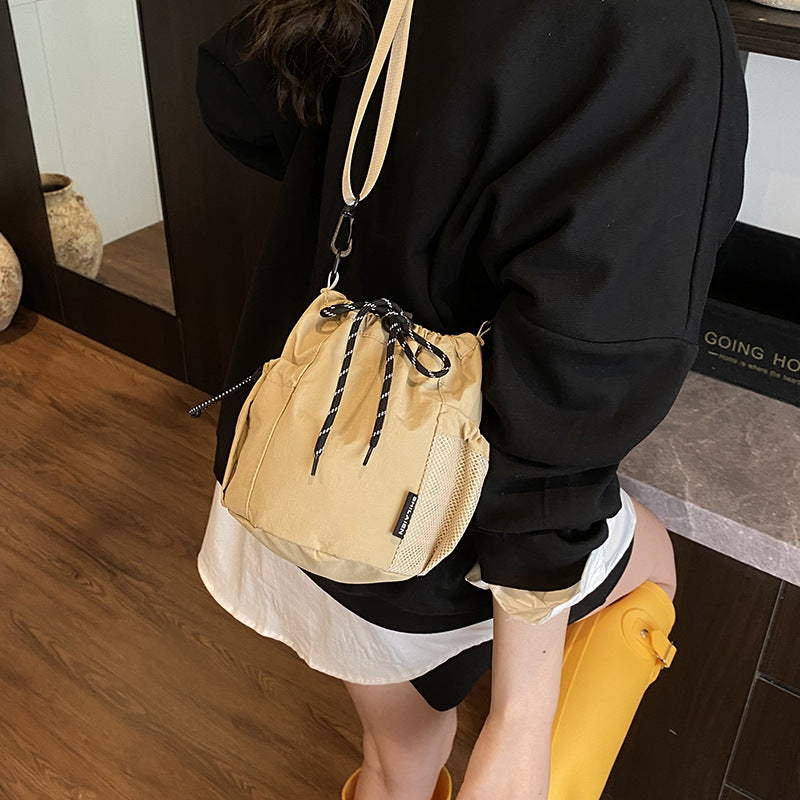 Women's Mini Cloth Crossbody Phone Bucket Bag Casual Style