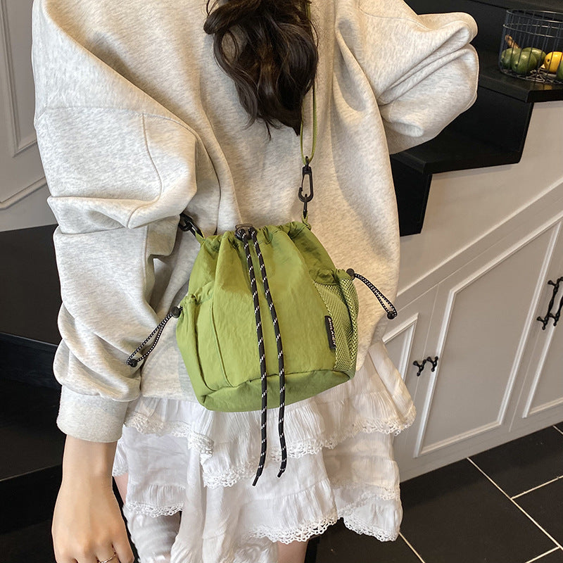 Women's Mini Cloth Crossbody Phone Bucket Bag Casual Style