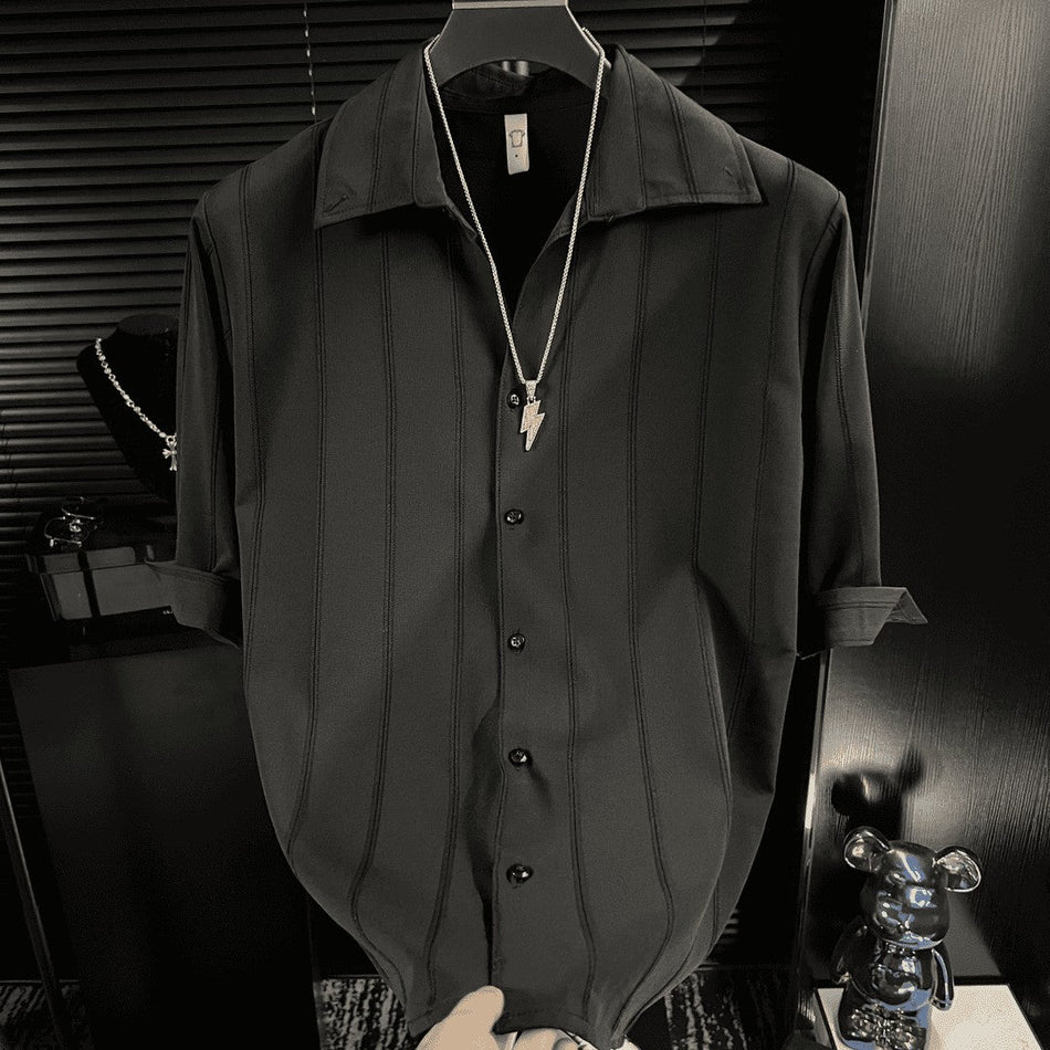 Men's Summer Linen Cotton Short Sleeve Lapel Casual Shirt