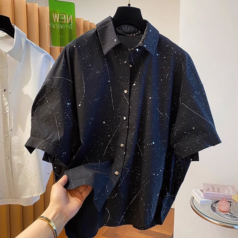 Men's Summer Baby's Breath Textured Short Sleeve Casual Shirt