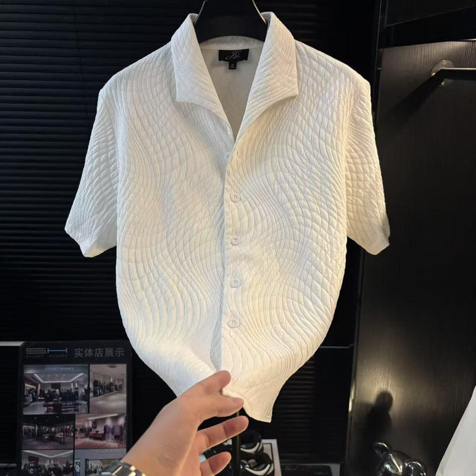 Men's Summer Double Collar Short Sleeve Casual Shirt