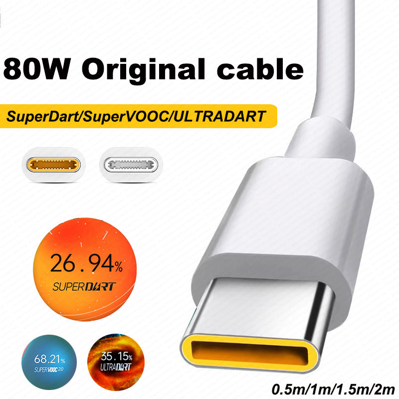 80W Type-C Fast Charging Cable for Oppo Realme OnePlus