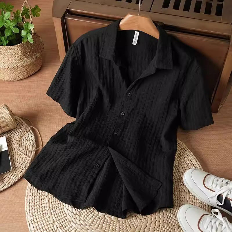 Men's Retro Floral Short Sleeve Casual Beach Lapel Shirt