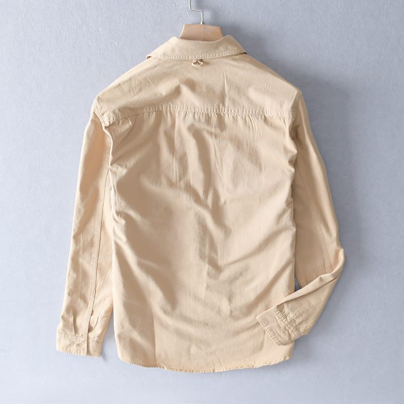 Men's Retro Workwear Long Sleeve Casual Overshirt Jacket