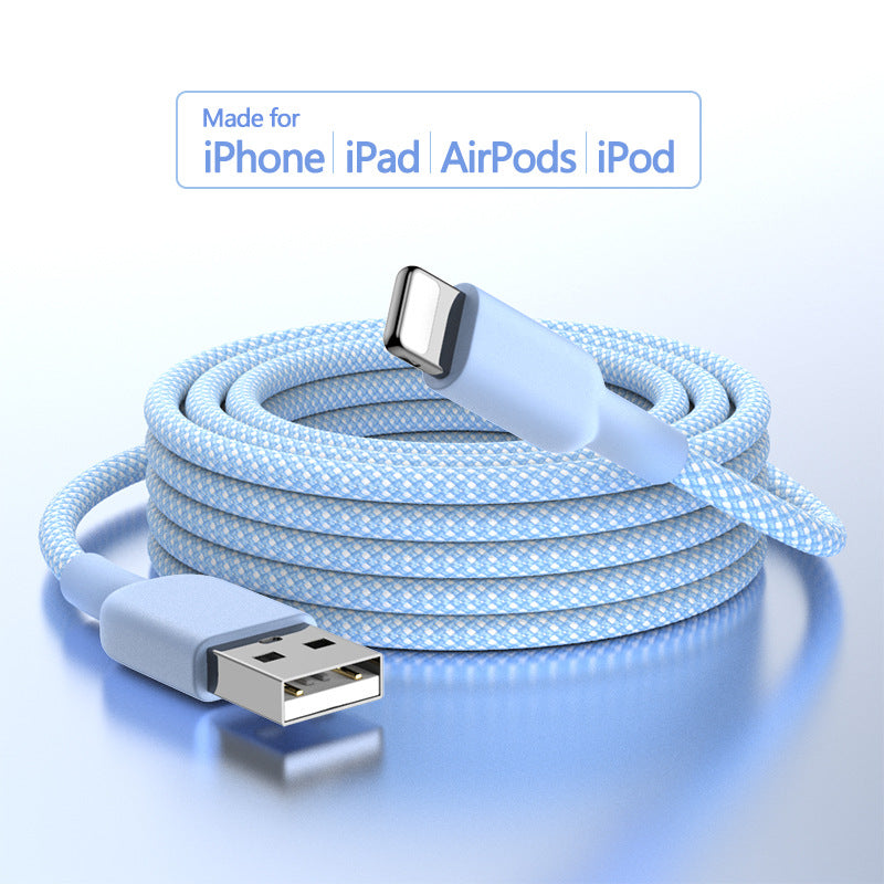 Braided Lightning Fast Charging Cable for iPhone 7–14