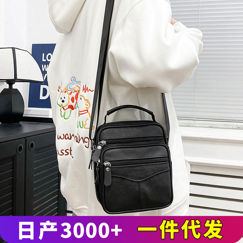 Men's Genuine Leather Business Crossbody Shoulder Bag