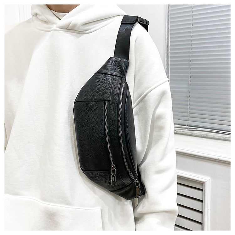 Men's First-Layer Cowhide Business Chest Bag