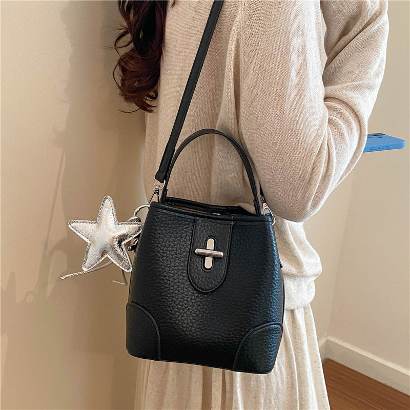 Women's High End Kelly Style Bucket Crossbody Shoulder Bag
